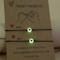 Pink Promise Couple Jewelry Set Valentines Day Gift Couple Bracelets Heart Decor Unisex Lightweight Adjustable Wrist Jewelry. 