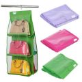 Hanging Handbag Organizer Dust-Proof Storage Holder Bag Wardrobe Closet for Purse Clutch with 6 Large Pockets. 