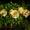 LED Solar Ball Lights 1P65 Waterproof Luminous Copper Wire Solar Garden Light Pathway Lights For Garden Lawn Decoration. 