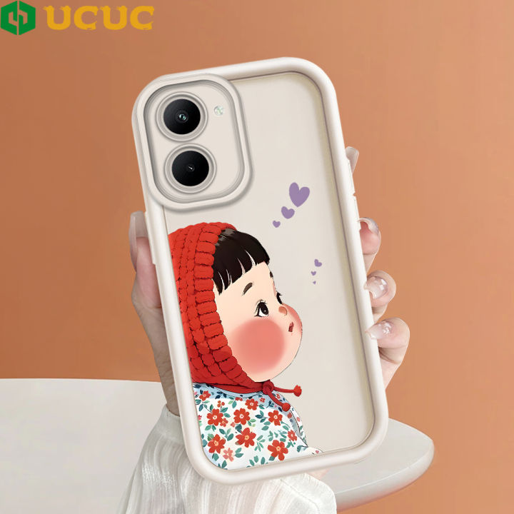 UCUC%20for%20Realme%20C33%20Back%20Cover%20Red%20Headscarf%20Girl%20Soft%20Silicone%20Square%20Ladder%20Phone%20Case%20-%20Image%202