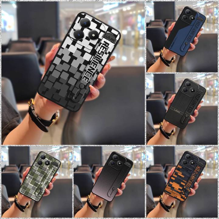 Wrist%20Strap%20Dirt-resistant%20Phone%20Case%20For%20Realme%20C63%204G/C61%204G%20Simple%20Phone%20Holder%20Fashion%20Design%20Nature%20Geometry%20-%20Image%203