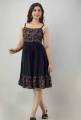 Women Fit and Flare Dark Blue Dress one piece Traditional Ethnic wear for Occasion Casual Festive Party  comfy wear. 