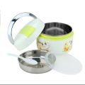 Smart Bento Lunch Box With Double Compartments And Built-In Spoon. 