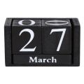 Vintage Wood Perpetual Calendar Shabby Chic Blocks Desktop Calendar Rustic Wooden Squares Calendar Home Office Black. 