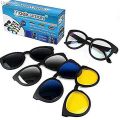 Uonevic Mirror Interchangeable Magnetic N HD Eye Magic/5-in-1 in 1 Different Color Stylish Sales promotion Sunglasses VisionMagic with Quick Change Magnetic Lens 5 Visio Clip-On Sunglasses. 