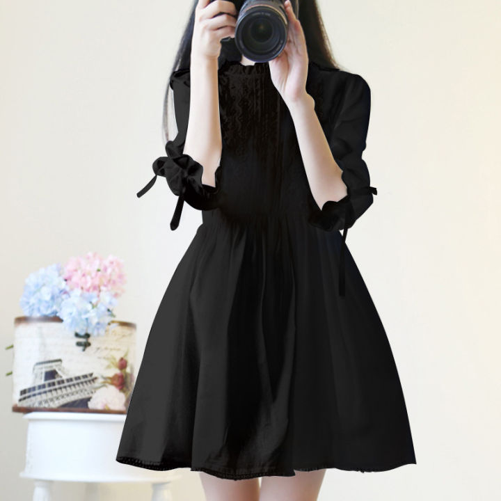 Spring and Autumn Women's Sweet Girl Fresh Japanese Style Lace Dress