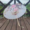 Vintage 70cm Silk Fabric Tassel Umbrella Handheld Chinese Style Classical Oil Paper Umbrella Windproof Decorative Tassel Umbrella Hanfu Photography Prop. 