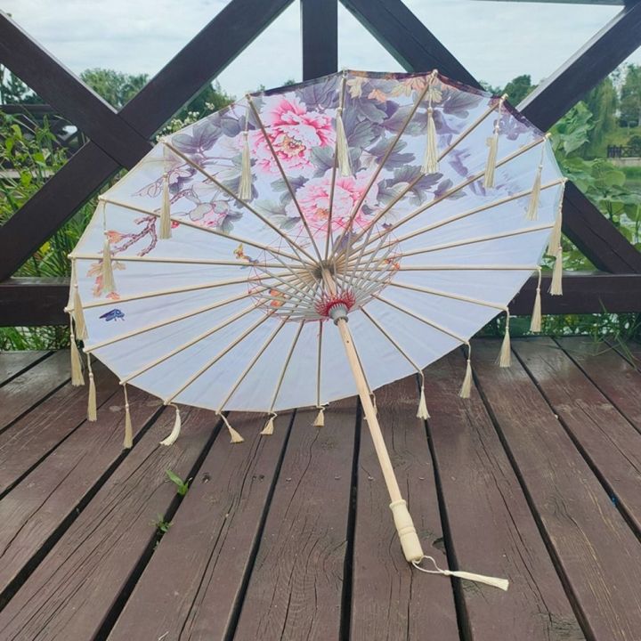 Vintage%2070cm%20Silk%20Fabric%20Tassel%20Umbrella%20Handheld%20Chinese%20Style%20Classical%20Oil%20Paper%20Umbrella%20Windproof%20Decorative%20Tassel%20Umbrella%20Hanfu%20Photography%20Prop%20-%20Image%202
