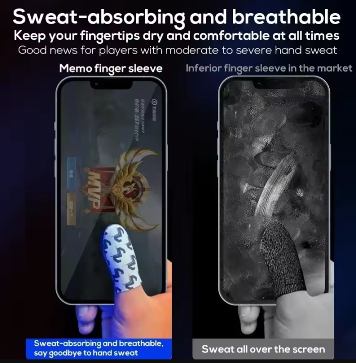 MEMO%20FS02%20Mobile%20Game%20Gloves%20For%20PUBG%20Breathable%20Finger%20Sleeve%20Sweatproof%20Fingertips%20Anti-slip%20Silver%20Fiber%20Gaming%20Cover%20-%20Image%206
