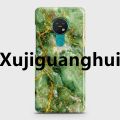 Xujiguanghui Nokia 7.2 Cover Case Green and golden marbel Hard Cover- Design 26 Cover. 
