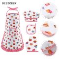DISICHEN Luxury 1 Set Kids Cooking Costume Kitchen Apron Glove Hat Role Playing Cooking Apron. 