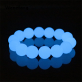 Wenefang 8/10/12/14mm Yellow Green Luminous Stone Transfer Bracelet Blue Green Ball Beaded Bracelet Luminous Bracelet for Men and Women Jewelry. 