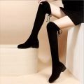 Luxurious Suede Women Fashion Knee High Boots Over The Knee Boots Hoof Heels (Evol-1). 