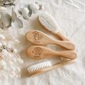 Wenefang Personalised Animal Print Baby Hair Brush Custom Name Infant Hairbrush Baby Shower Gift Toddler Wooden Engraved Hairbrush. 