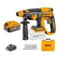 Ingco 20V Lithium-Ion Rotary Hammer With 4.0Ah Battery Pack. 