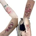 【Mega Hello Kitty Tattoo Cute Japanese Pink Snake Line Love Girl Sweet Butterfly Flower Arm. 