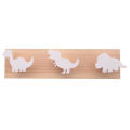 Kids Dinosaur Wall Mounted Coat Hooks Wooden Door Hanger for Boys Bedroom Nursery Playroom Decorations -White. 