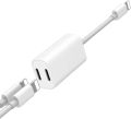 Dual Lightning Adapter Connector,2 In 1 Headphone Audio+Charge Double Lightning Splitter,Support 11 And Later. 
