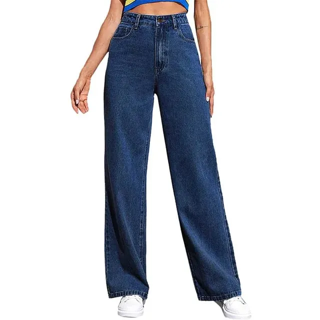 Women's%20High-Waisted%20Straight-Leg%20Jeans%20-%20Dark%20Blue"%20SD%20-%20Image%202
