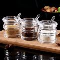 Dustproof Acrylic Seasoning Jar Practical with Spoon Anti-slip Sugar Pots Transparent Bowl Sugar for Kitchen. 