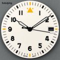 Sutuiying New 2025 29mm White Pilot Style Watch Dial and Hand Sets C3 Fashion Green Luminous Fit NH35 ETA PT Movement Watch Parts for Mod. 