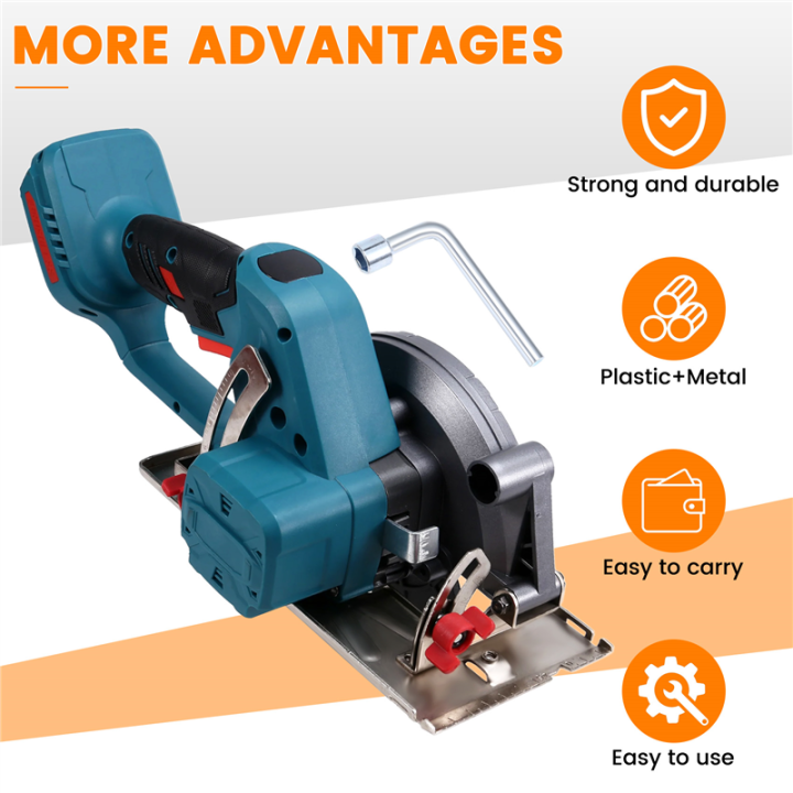 6%20Inch%20Brushless%20Cordless%20Circular%20Saw%2012500%20RPM%20Compact%20Circular%20Saw%20for%20Wood/Stone/Metal%20for%2018V%20Battery%20-%20Image%204