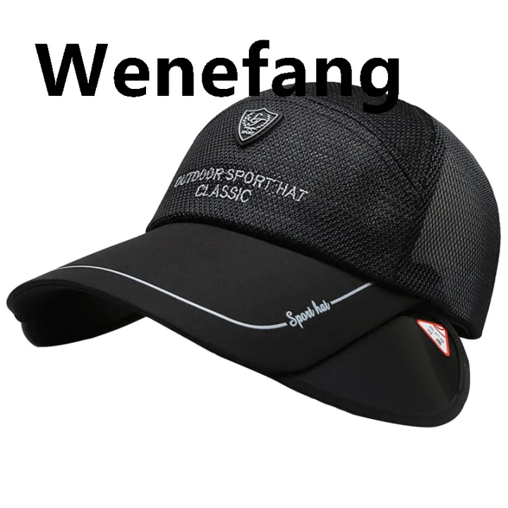 Wenefang%202021%20Summer%20Mesh%20Breathable%20Caps%20Retractable%20Visor%20Hat%20Woman%20Beach%20High%20Quality%20Hat%20Headwear%20Men%20Fishing%20Hiking%20Outdoor%20UV%20Protection%20Cap%20-%20Image%203