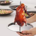 High Quality Removable Handle Meat Roast Vertical Skewer Barbecue Spike Poultry Hanger Barbecue Meat Rack Grilled Chicken Rack. 