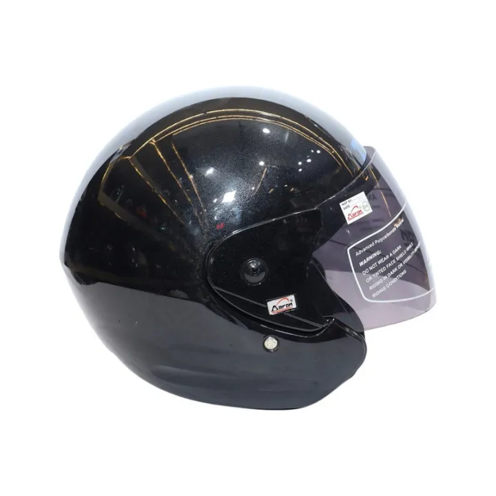 Aaron%20TVS%20Full%20Shining%20Black%20Single%20Visor%20Half%20Helmet%20L%20-%20Image%203