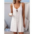 Sleeveless One-Piece Pajamas White L. 
