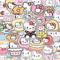 100PCS Sanrio Series Hello Kitty Stickers Cute Multi-purpose DIY Stickers Waterproof Decorative Refrigerator Computer StickerNIUMAO. 