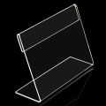 1Pc Portable Acrylic Clear Desktop Sign Labels Display Holder Price Name Card Tag Stand Rack. 