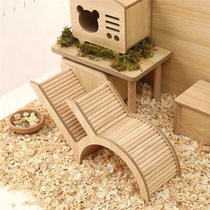 JAERBEE%20Washable%20Hamster%20Hidden%20Wooden%20Hamster%20House%20Small%20Pet%20Castle%20with%20Rock%20Climb%20Ladder%20Dwarf%20Mouse%20Pet,Arch%20Bridge%20Tunnel%20-%20Image%205
