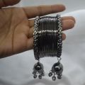 Jewels Of Nepal Gunmetal Toned Pinjada Drop Metallic Set Bangles / Bala For Women- Set of 14 pcs. 