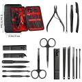 Manicure Set Professional Pedicure Kit Nail Clippers Set for Facial Fingernails and Toenails 18 PCS. 