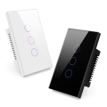 WiFi Smart Wall Switch LED Light Switches 3 Gang Smart Touch Sensor Black US Plug. 