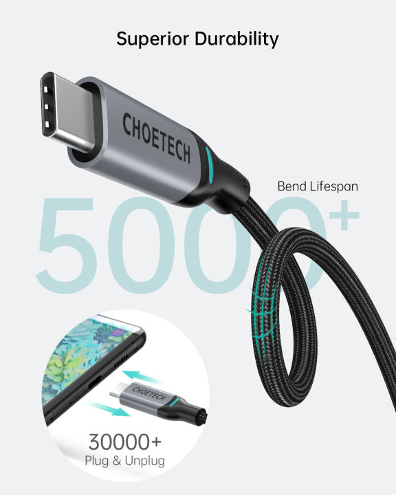 Choetech%20PD100W%20USB-C%20to%20USB-C%20Cable%20%7C%20480Mbps%20%7C20V/5A%20High%20Speed%20Charging%20%7C%20Nylon%20Braided%20And%20Aluminum%20Housing%20-%20Image%203