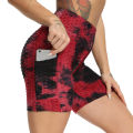 Tie-dye Women Textured Shorts High Waist Booty Gym Shorts Workout Short Fitness Leopard Print Running Short Athletic Clothes. 