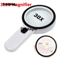 Difutagui Wenefang Sutuiying 30X Handheld Magnifier Independent Lighting Design 3LED Double Fifty percent discount Luxury Luxury Glass Lens Appreciation Reading Magnifiers Jewelry Repair Tool. 