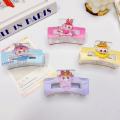 Cute rabu cloth children's hair accessories medium small square acrylic grip student beautiful girl hair grab sweet hairpin. 