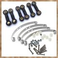 Kqueebee 1 Set Steel Leaf Spring Suspension & 6 Pcs Connector Links Rod Ball Rod Upgrade Parts. 