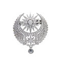 Sun And Moon Shaped Brooch With White Stones For Men And Women. 