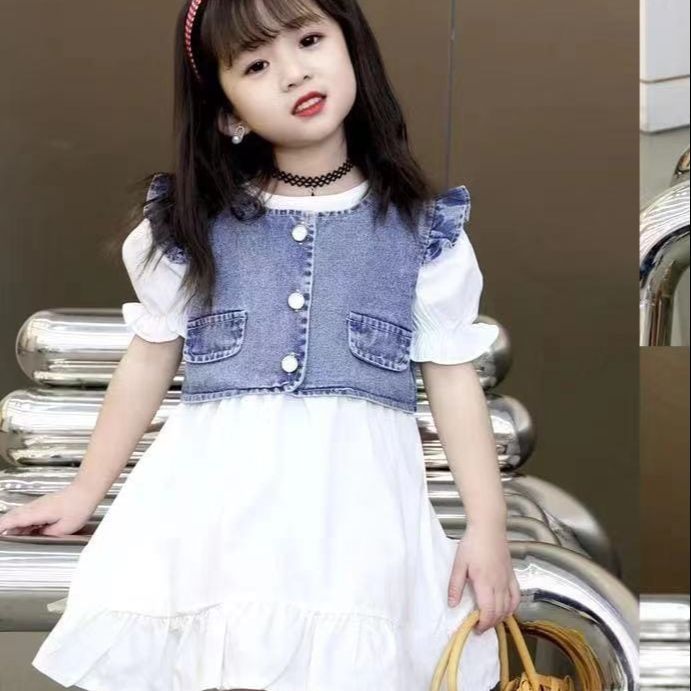 BABY GIRLS DRESS WITH JEANS DRESS(ONLY DRESS AND OUTER)