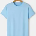 Sky Blue Cotton Plain Half Sleeves T-Shirt For Men - Sky Blue | Multisize | Fashion | Summer T-Shirts For Men. 