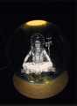 3D Crystal Ball lamp Night Light With Wooden Base Moon, Saturn, Galaxy, Lady , Solar system. 