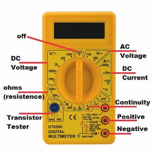 DT830D Digital Multimeter Small LCD Ac Dc Measuring Voltage Current