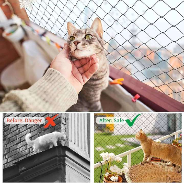 Steel Reinforced Cat Balcony,Cat Anti-Fall Net,Garden Net Anti Bird ...