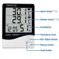 HTC-2 Digital LCD Thermometer Hygrometer And Time  - Electronic Temperature Humidity Meter - Weather Station both Indoor Outdoor.. 