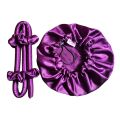 Double Layer Silk Reversible Bonnet With Adjustable And Silk Heatless Hair Curlers. 