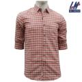 KILOMETER Pink/Beige Checkered Shirt For Men. 